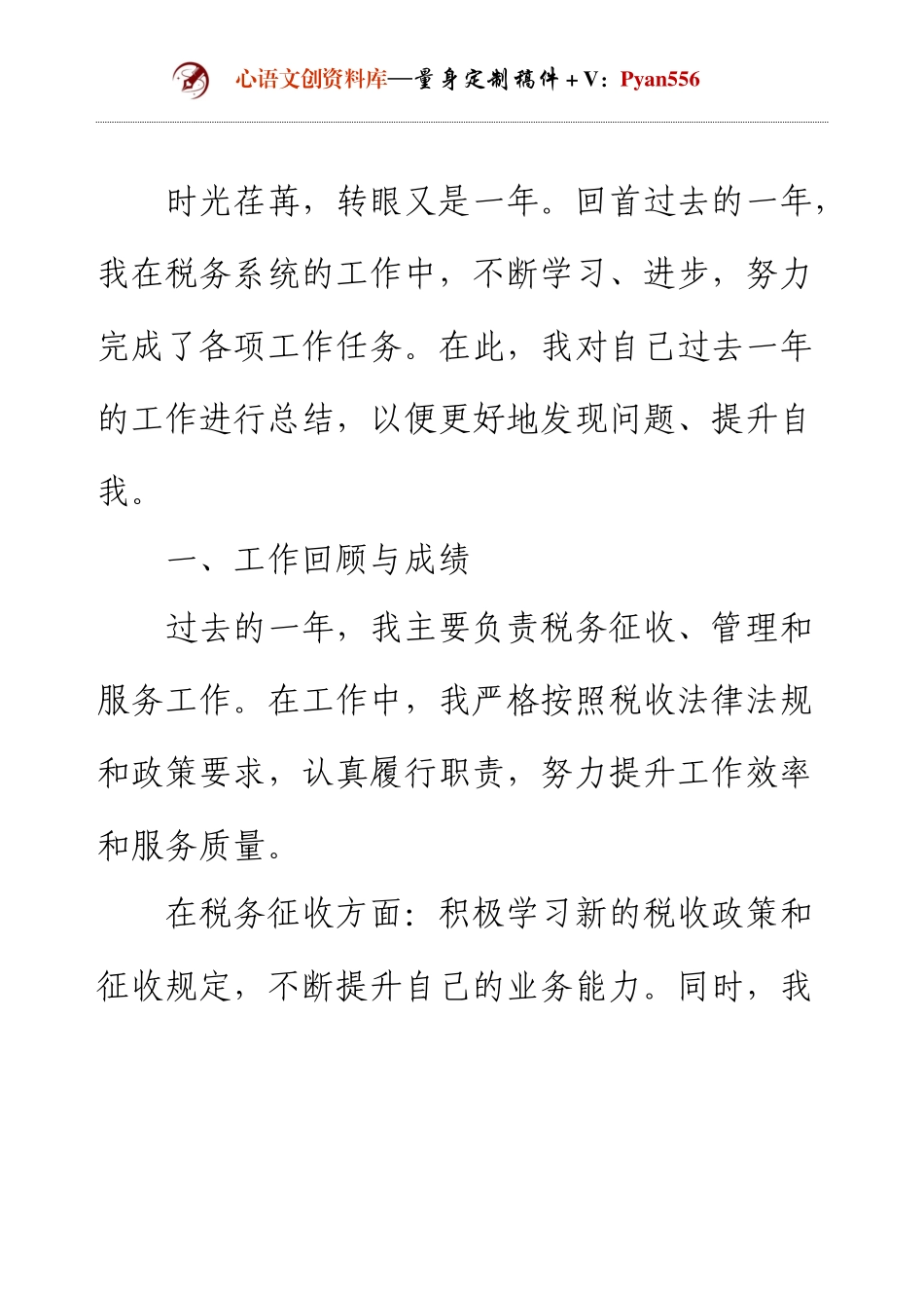 税务青年年度工作总结.docx_第1页