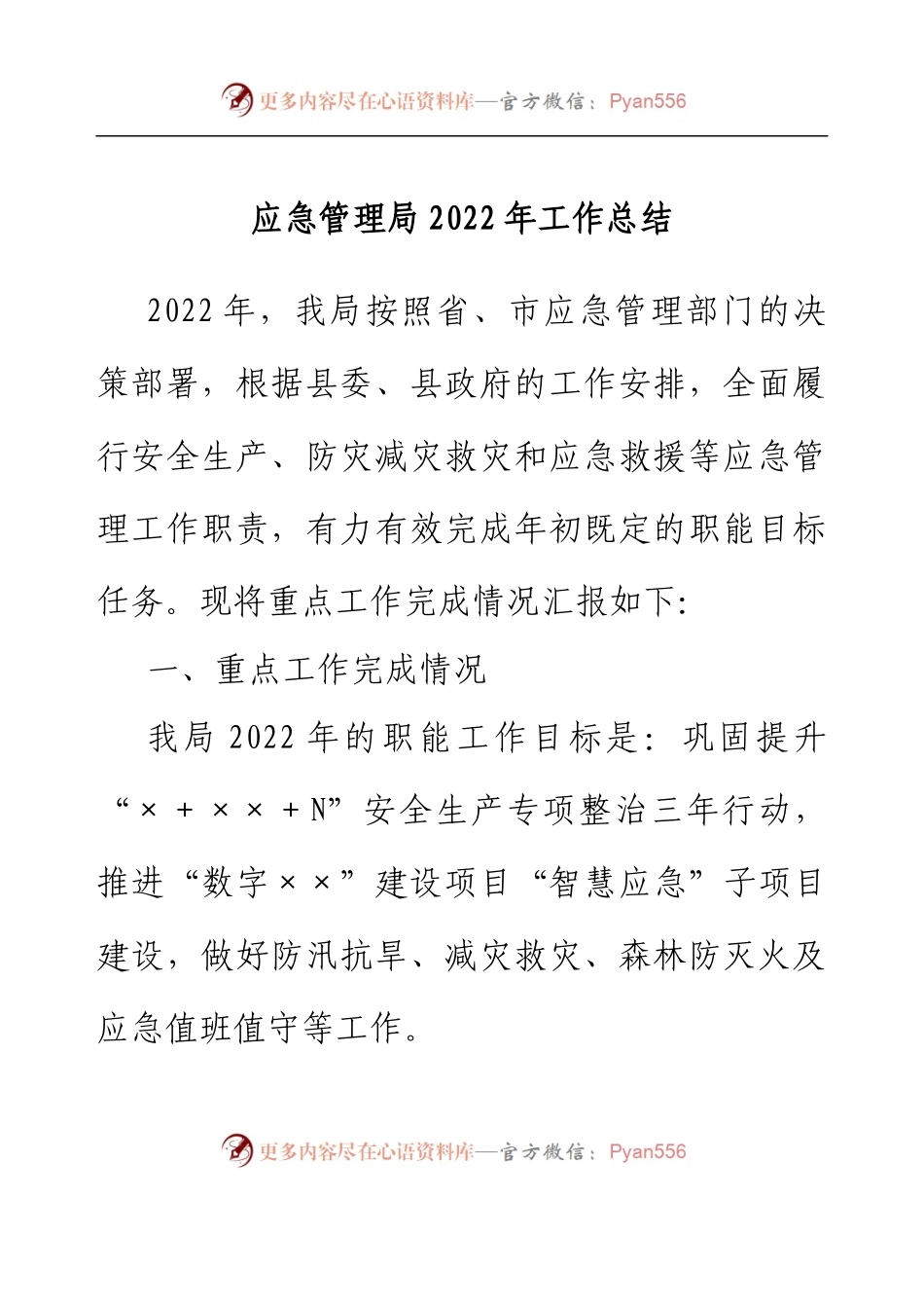 应急管理局2022年工作总结.docx_第1页