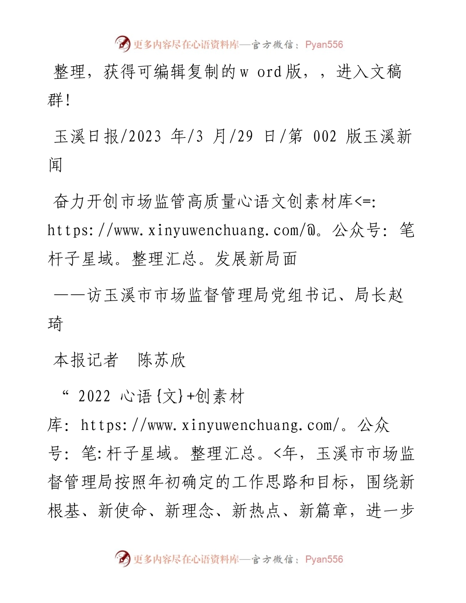 2023.03.29本报记者陈苏欣：奋力开创市场监管高质量发展新局面.docx_第1页