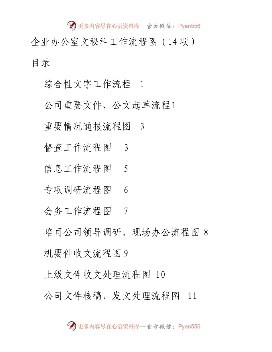 103008企业办公室文秘科工作流程图14项.docx_第1页