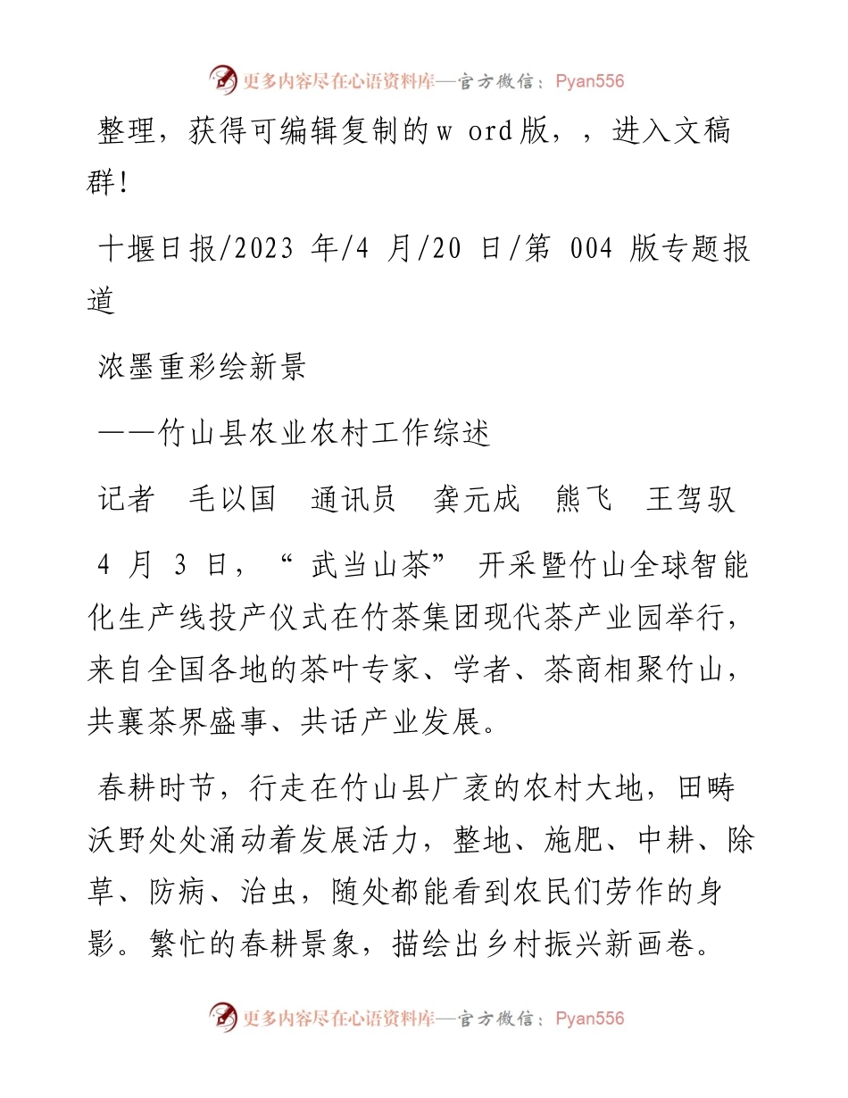 2023.04.20记者毛以国通讯员龚元成熊飞王驾驭：浓墨重彩绘新景.docx_第1页