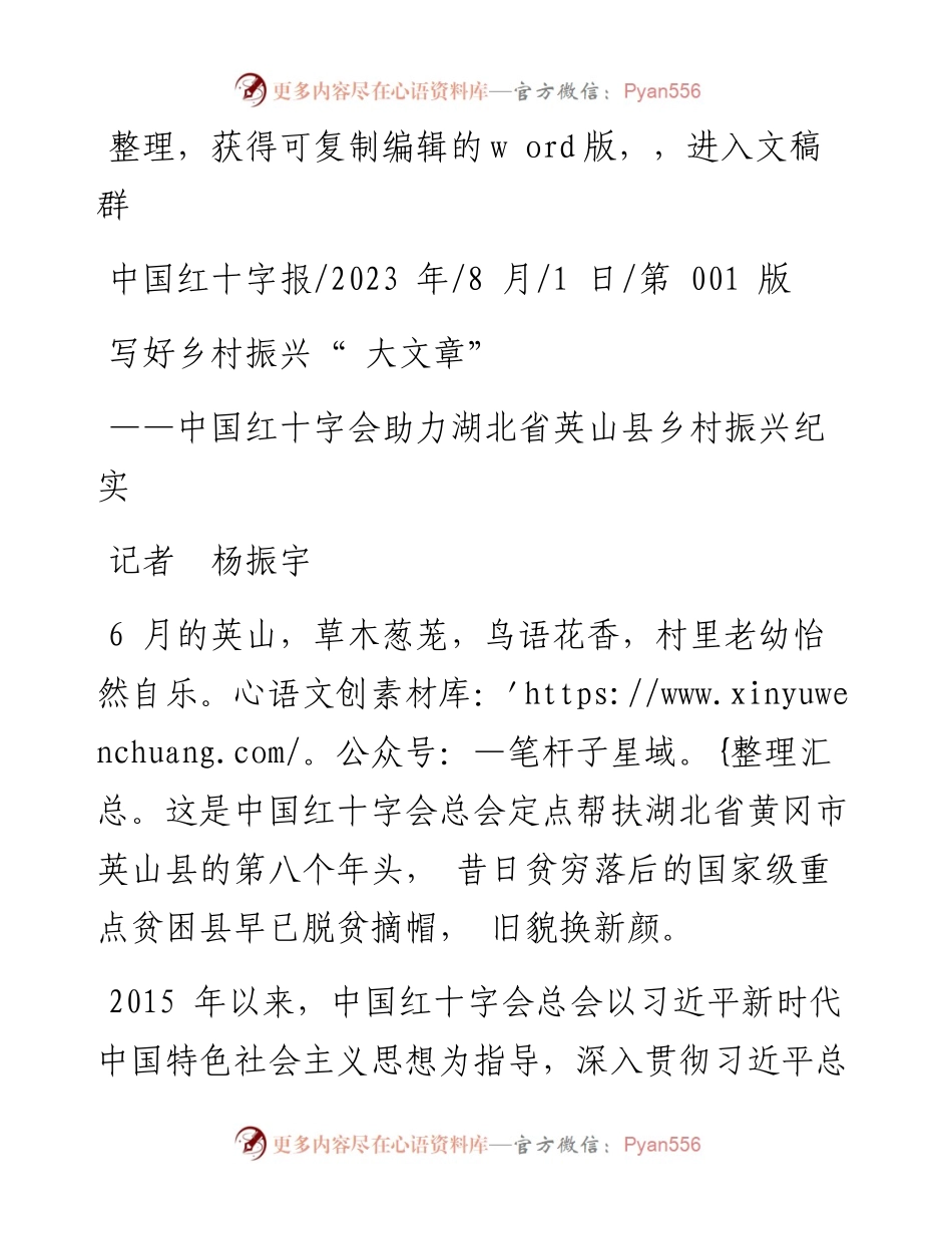 2023.08.01记者杨振宇：写好乡村振兴大文章.docx_第1页