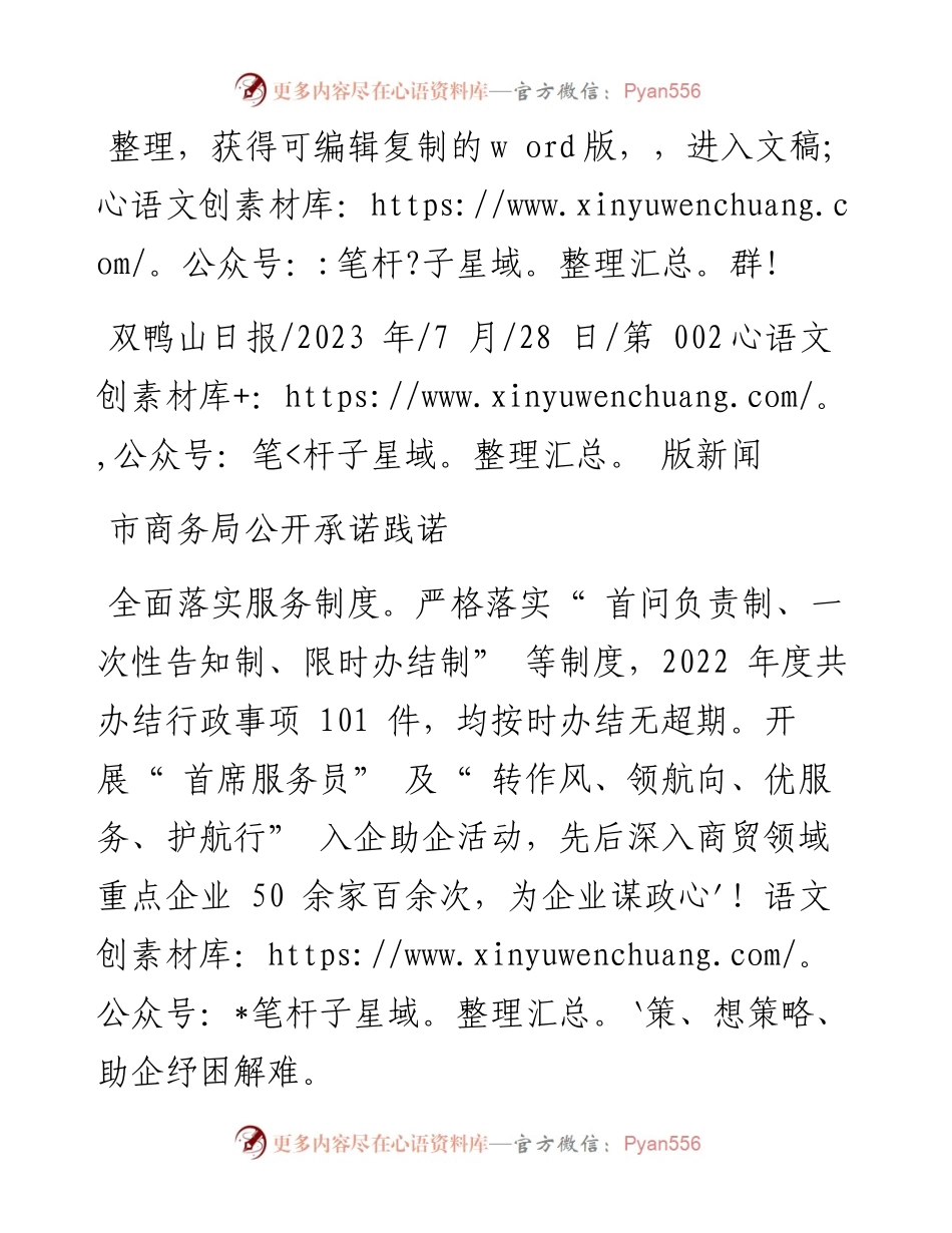 2023.07.28：市商务局公开承诺践诺.docx_第1页