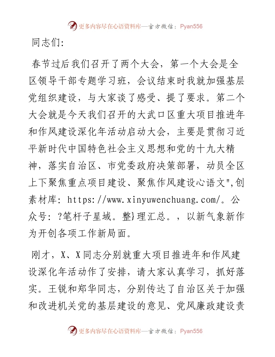 13702【在全区重大项目推进年和作风建设深化年活动启动大会上的讲话） .docx_第1页