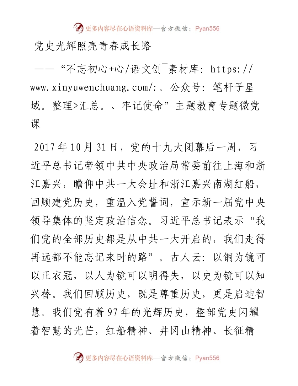 1026不忘初心牢记使命主题教育专题微党课.docx_第1页