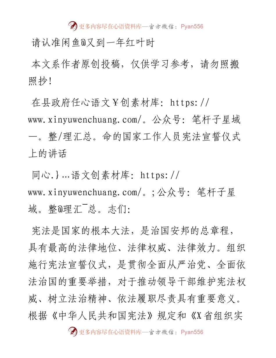 1902120-县长在新任领导干部宪法宣誓仪式上的讲话.docx_第1页