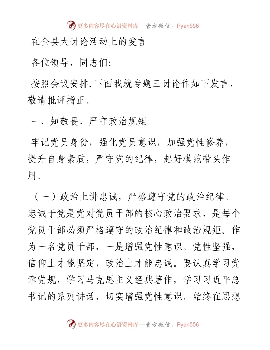 13274【在全县大讨论活动上的发言.docx_第1页