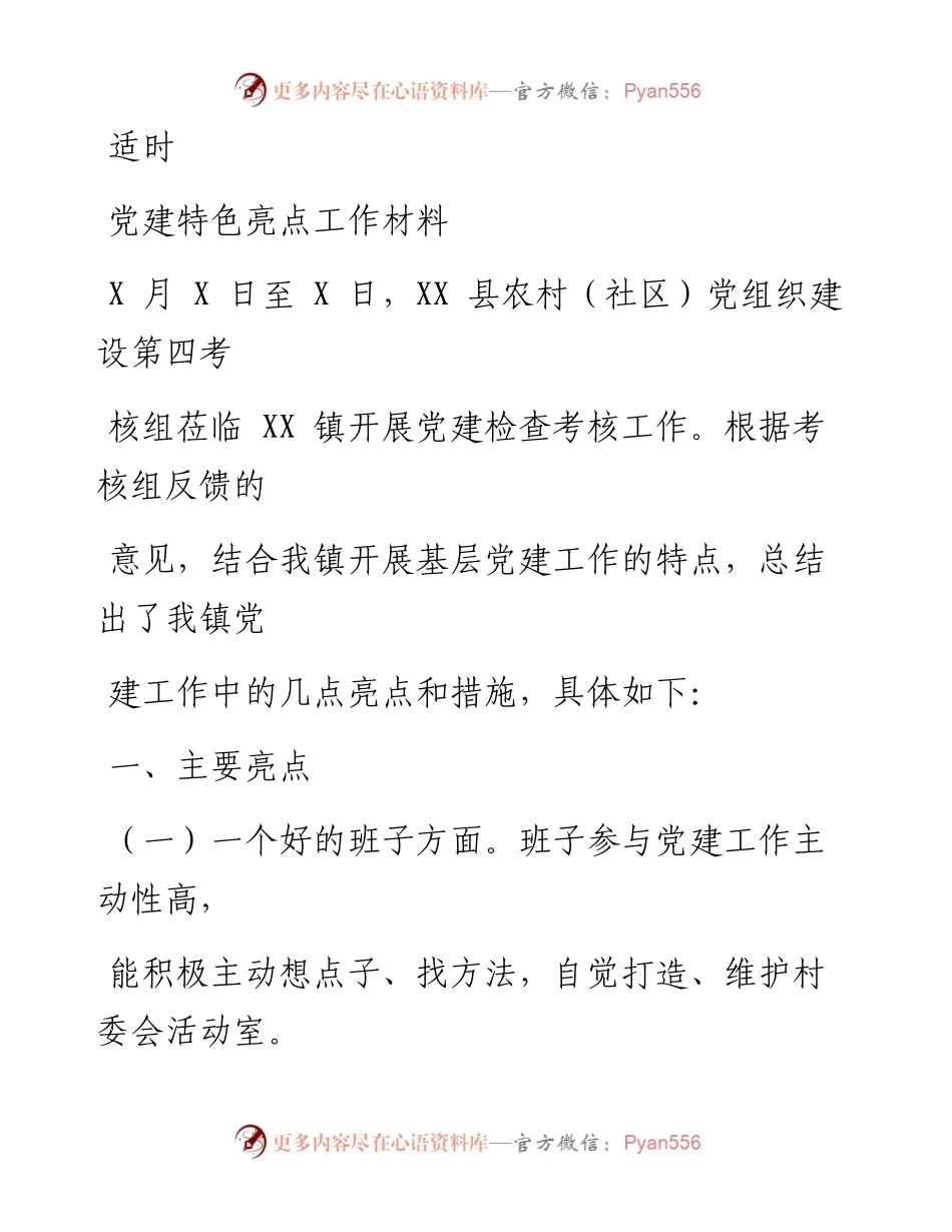 1024笔友分享党建特色亮点工作材料.docx_第1页