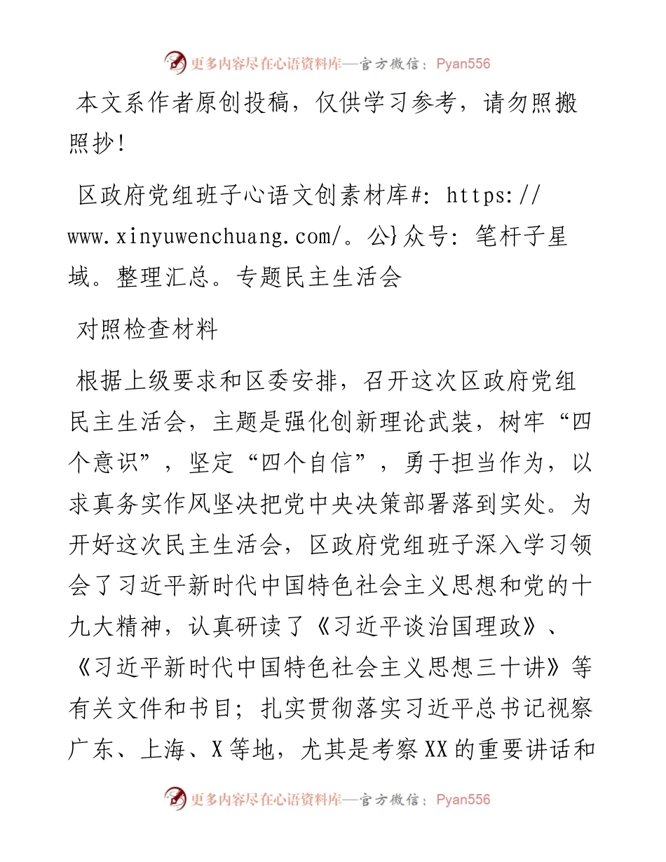 1902002-年度政府党组班子专题民主生活会.docx_第1页
