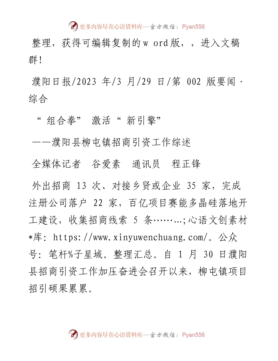 2023.03.29全媒体记者谷爱素通讯员程正锋：组合拳激活新引擎.docx_第1页