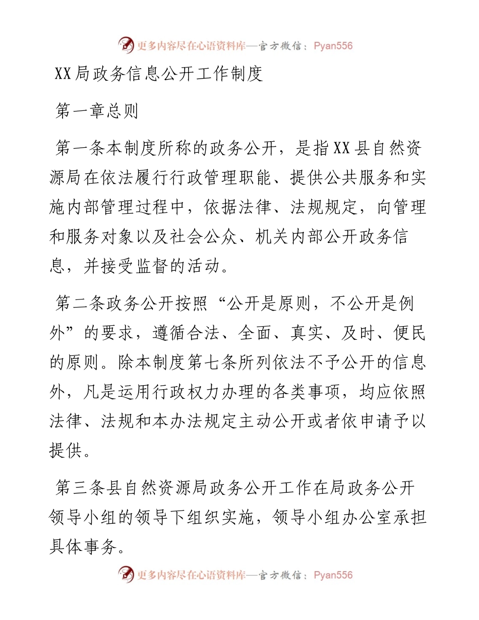 20107【XX局政务信息公开工作制度.docx_第1页