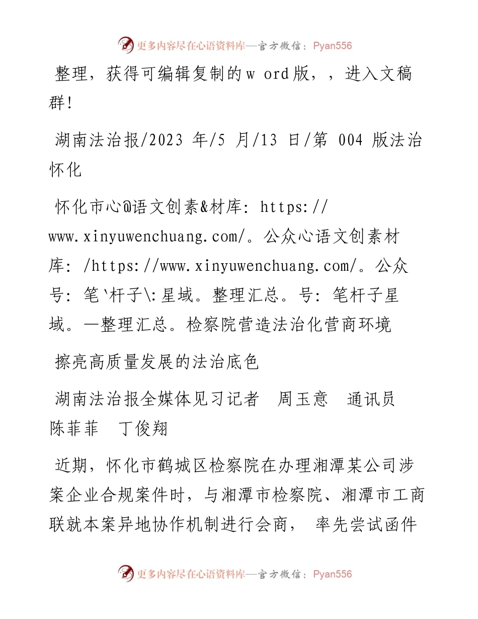 2023.05.13湖南法治报全媒体见习记者周玉意通讯员陈菲菲丁俊翔：擦亮高质量发展的法治底色.docx_第1页