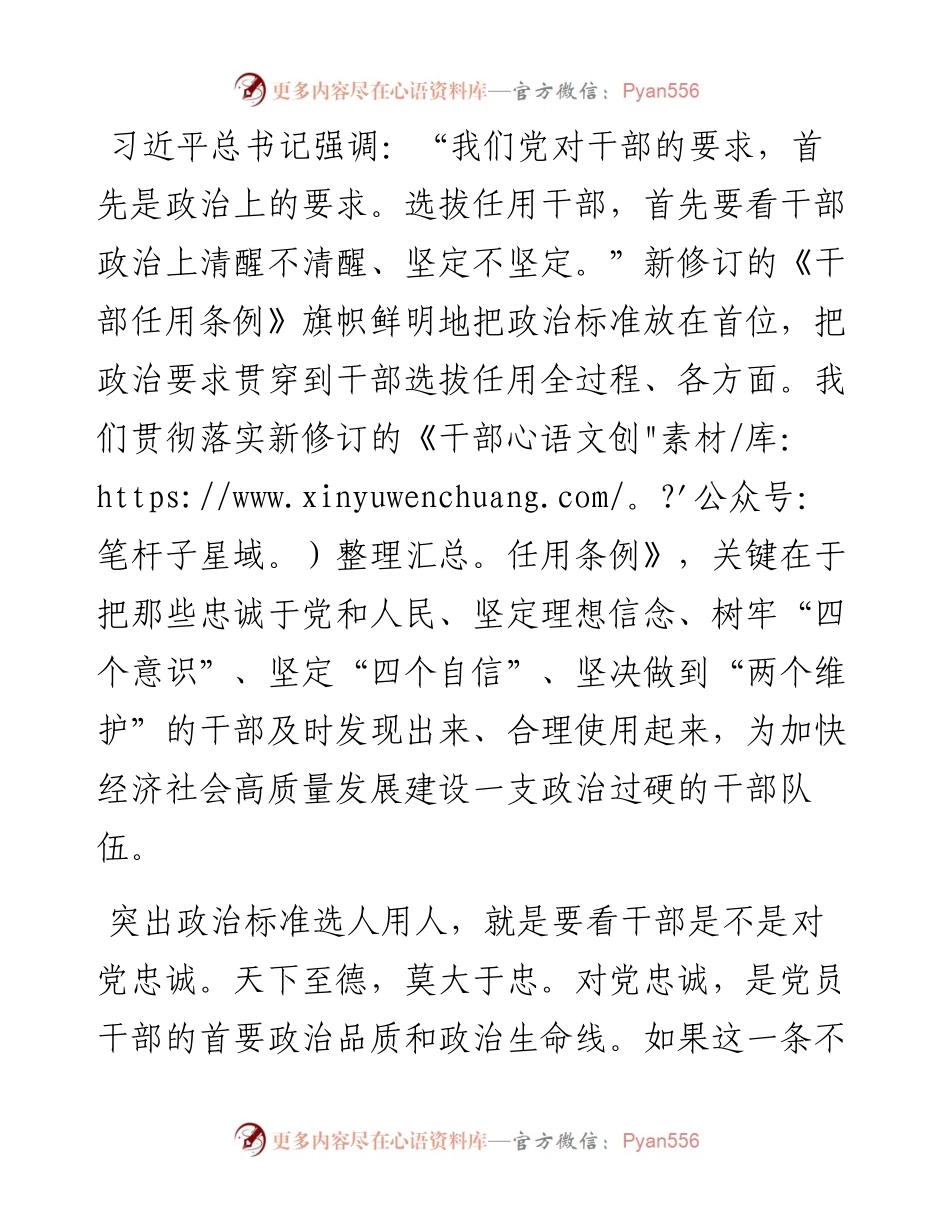 1013研讨发言：突出政治标准选人用人打造政治过硬的干部队伍.docx_第1页