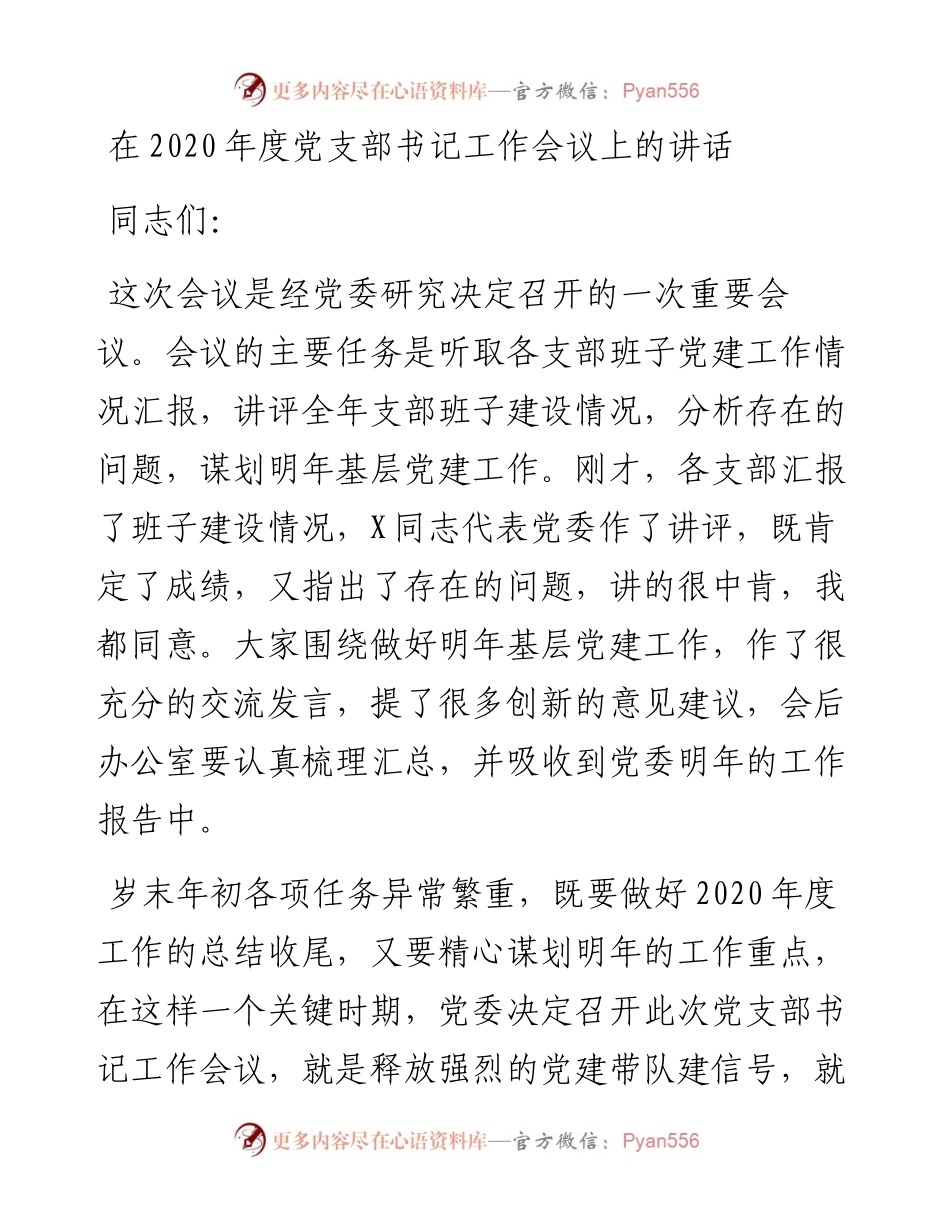 1224在度党支部书记工作会议上的讲话.docx_第1页