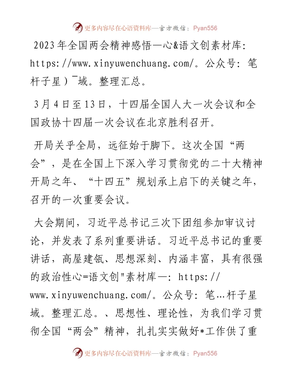 2023年全国两会精神感悟.docx_第1页
