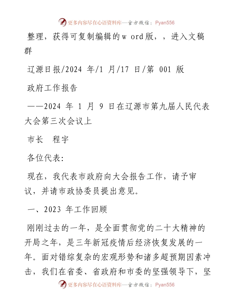 2024.01.17市长程宇：政府工作报告.docx_第1页