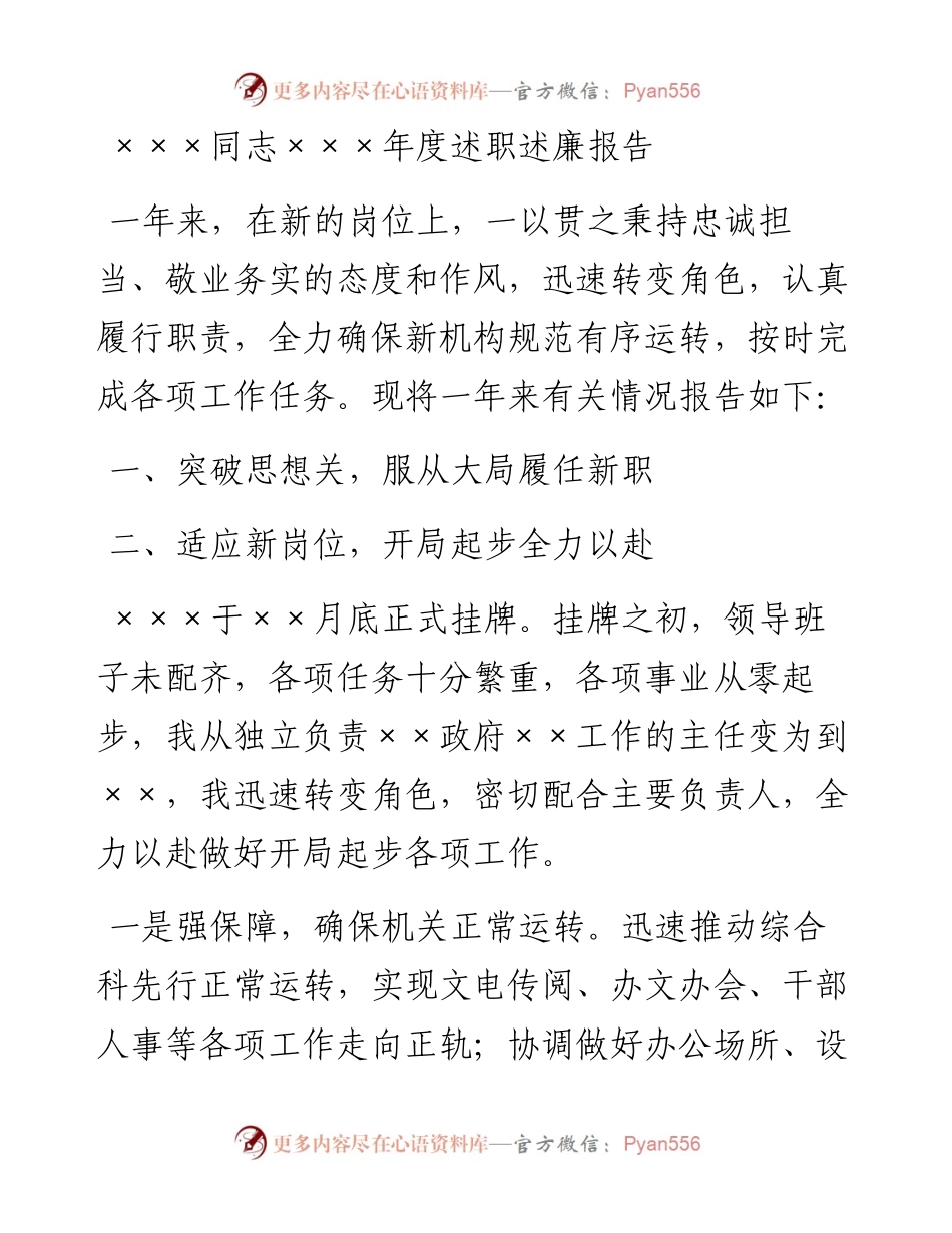 20230301：XX同志XX年度述职述廉报告.docx_第1页