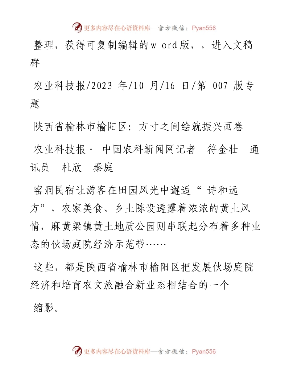 2023.10.16陕西省榆林市榆阳区：方寸之间绘就振兴画卷.docx_第1页