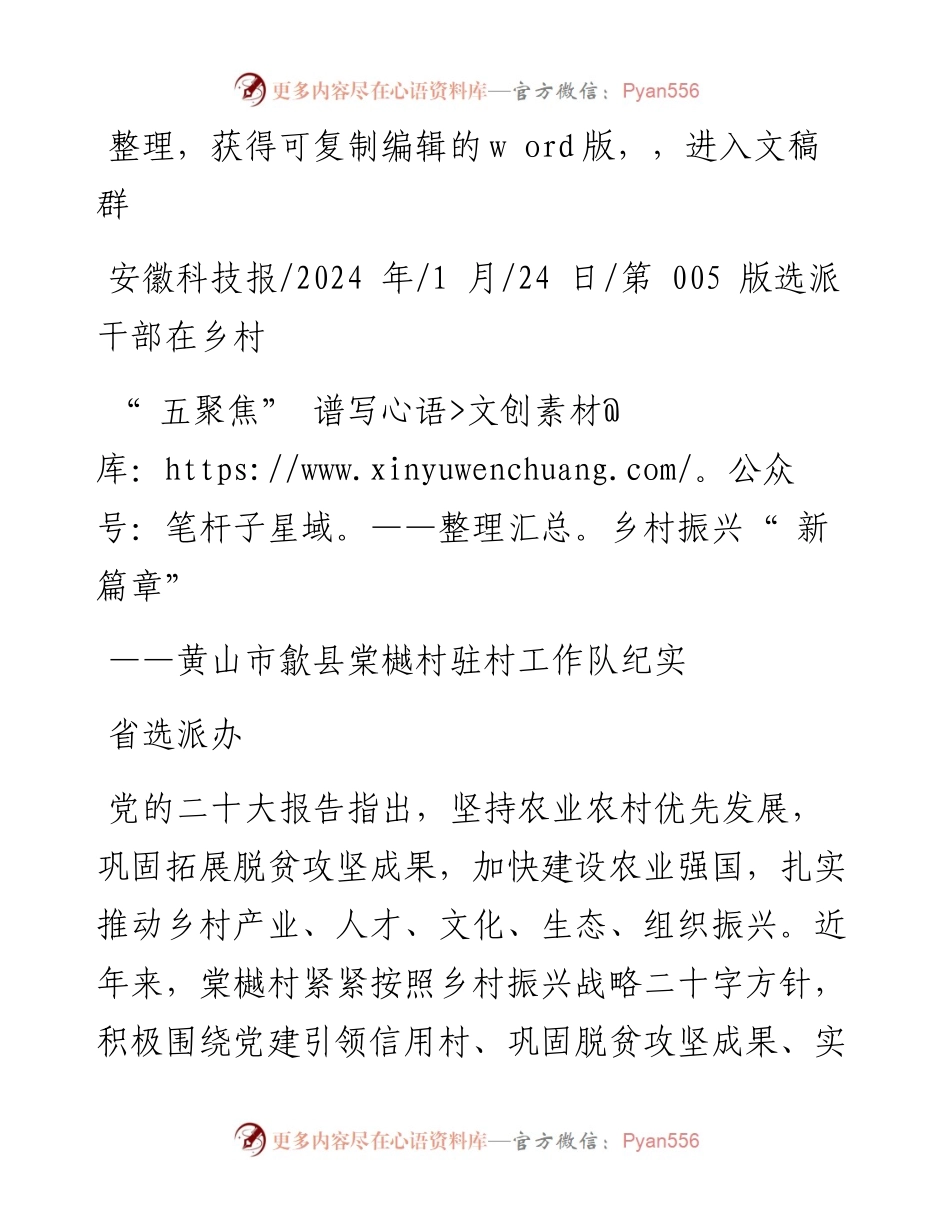 2024.01.24省选派办：五聚焦谱写乡村振兴新篇章.docx_第1页