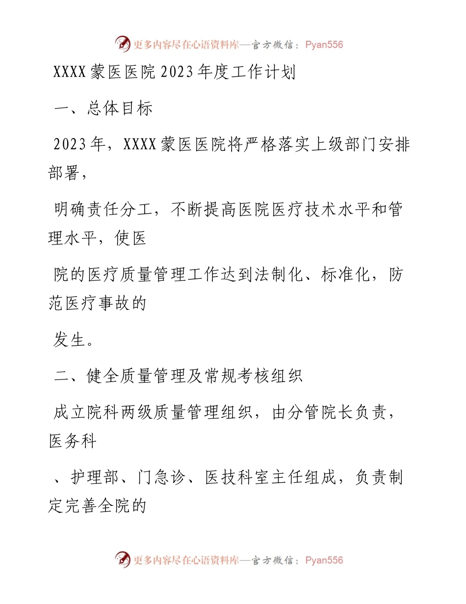 20230329：xxx医院2023年度工作计划.docx_第1页