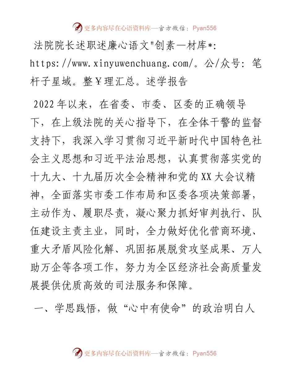 20230316：法院院长述职述廉述学报告.docx_第1页