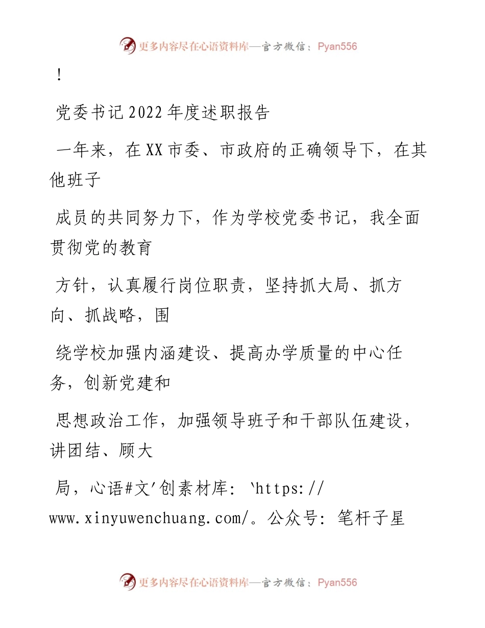 20230324：党委书记度述职报告.docx_第1页