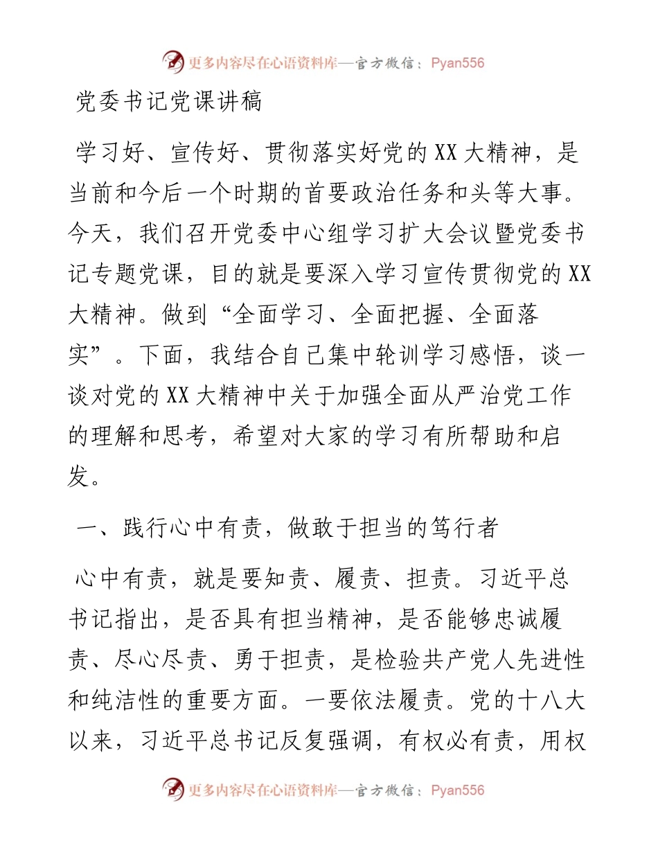 20230420：党委书记党课讲稿.docx_第1页