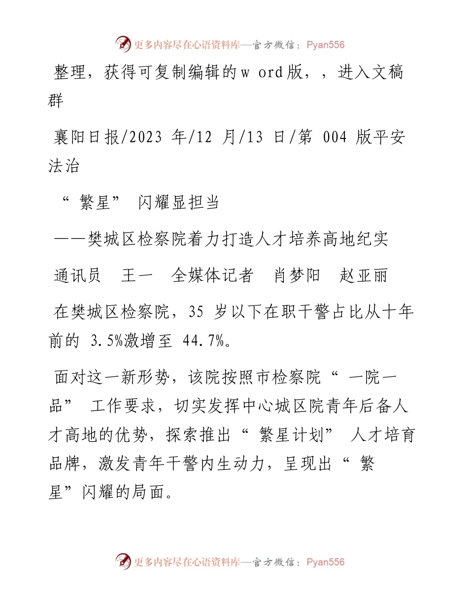 2023.12.13通讯员王一全媒体记者肖梦阳赵亚丽：繁星闪耀显担当.docx_第1页