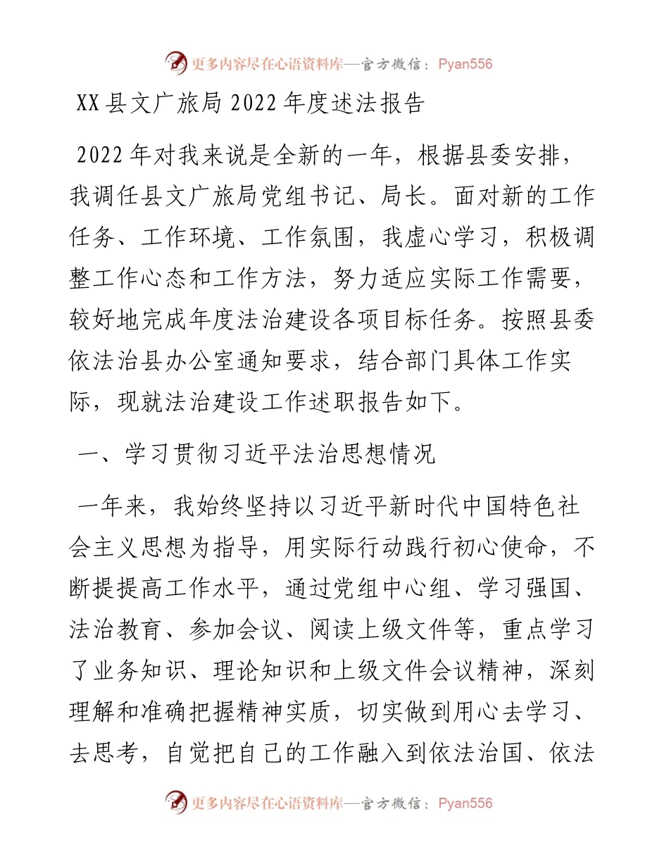 20230308：XX县文广旅局度述法报告.docx_第1页
