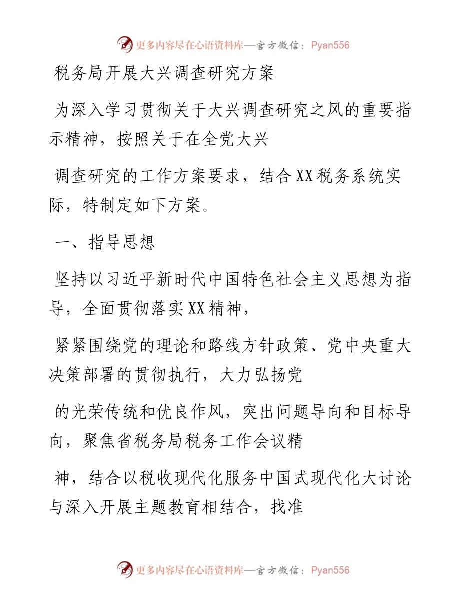 20230410：税务局开展大兴调查研究方案.docx_第1页