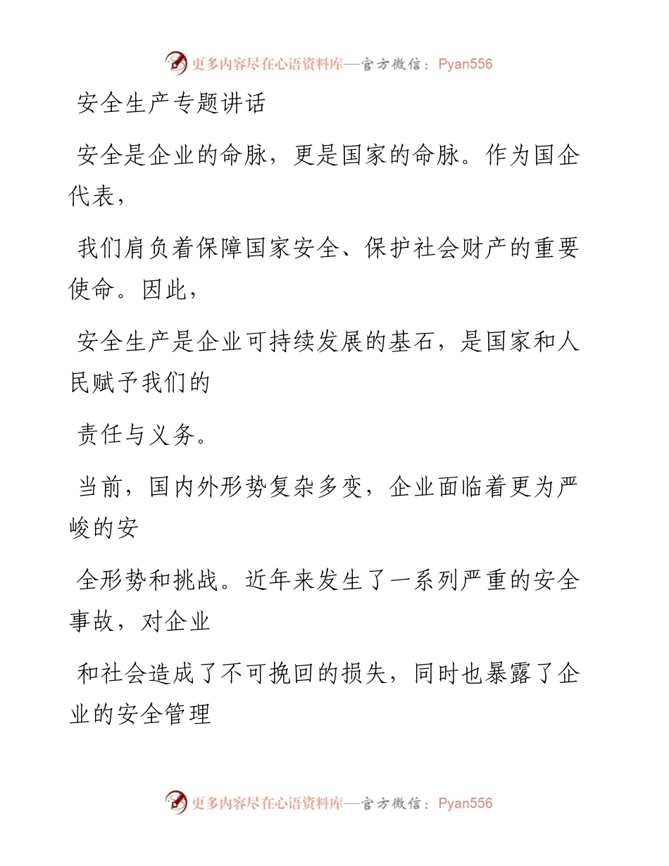 20230413：安全生产专题讲话.docx_第1页