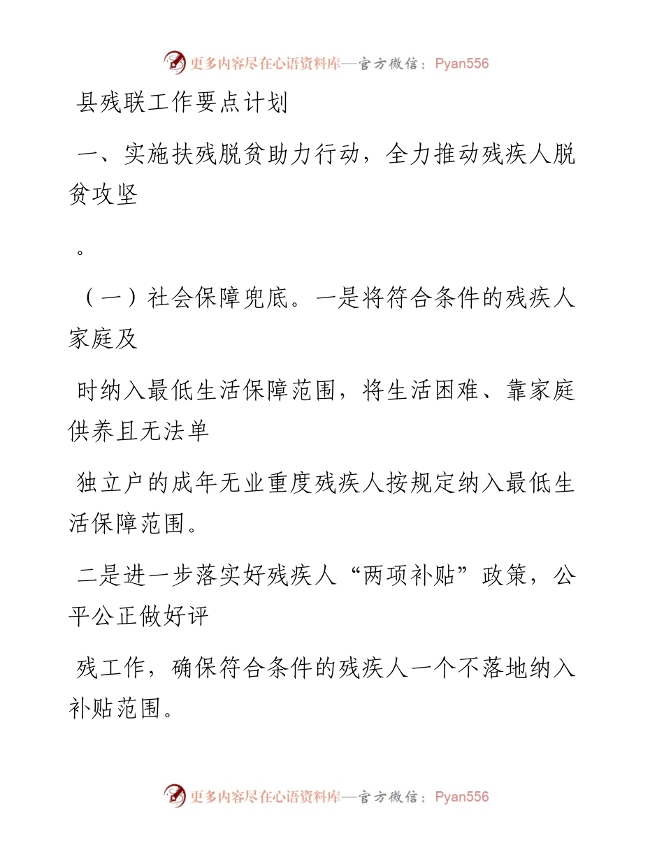 20230325：县残联工作要点计划.docx_第1页