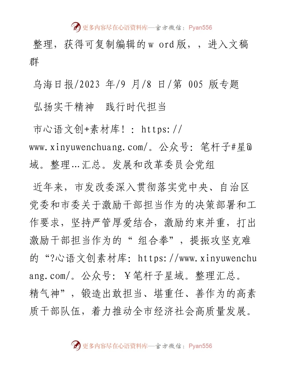 2023.09.08市发展和改革委员会党组：弘扬实干精神践行时代担当.docx_第1页