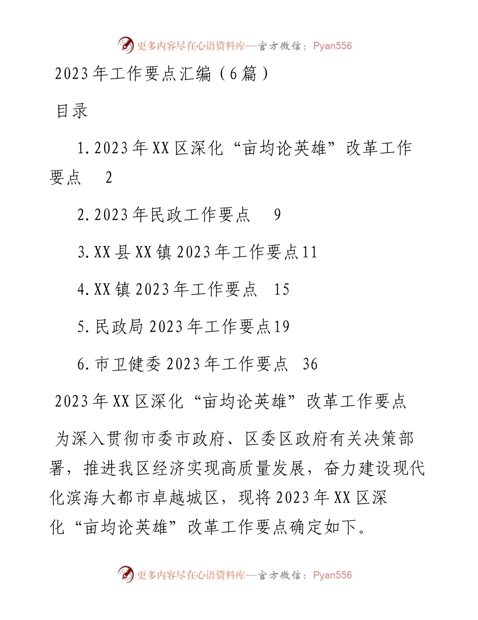 2023年工作要点汇编（6篇）.docx_第1页