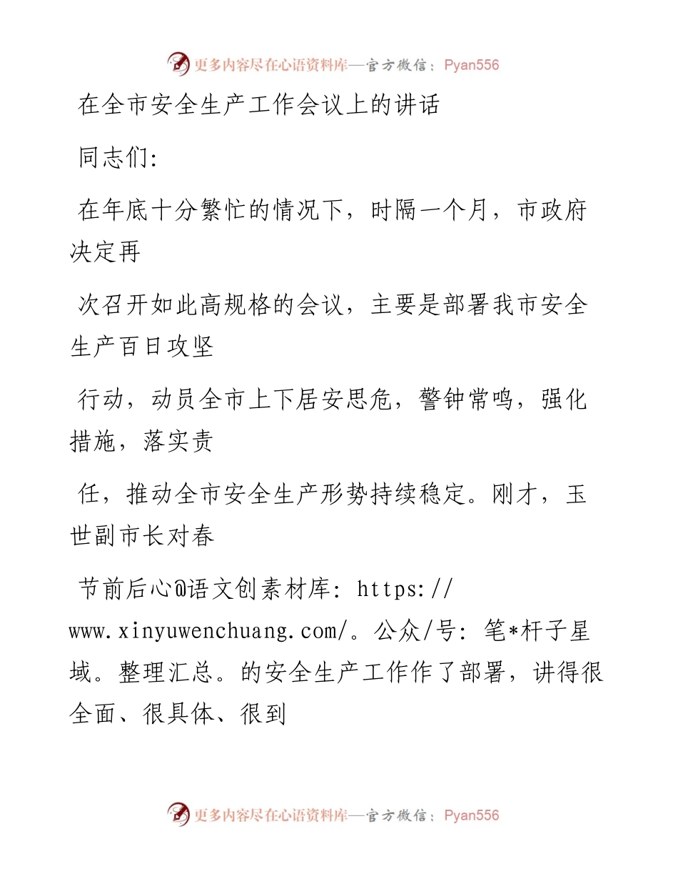 20230413：在全市安全生产工作会议上的讲话(2).docx_第1页