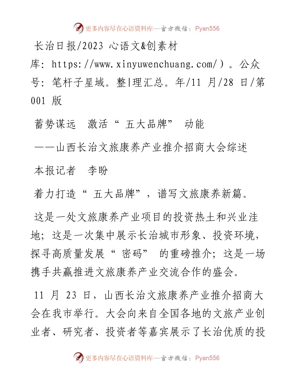 2023.11.28本报记者李盼：蓄势谋远激活五大品牌动能——“政论文微博号”整理.docx_第1页