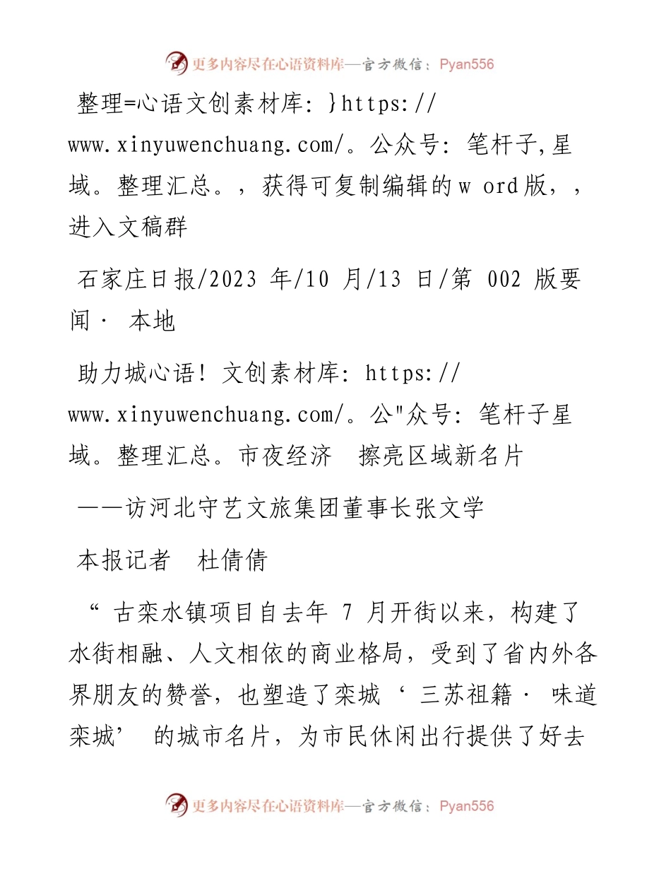 2023.10.13本报记者杜倩倩：助力城市夜经济擦亮区域新名片.docx_第1页