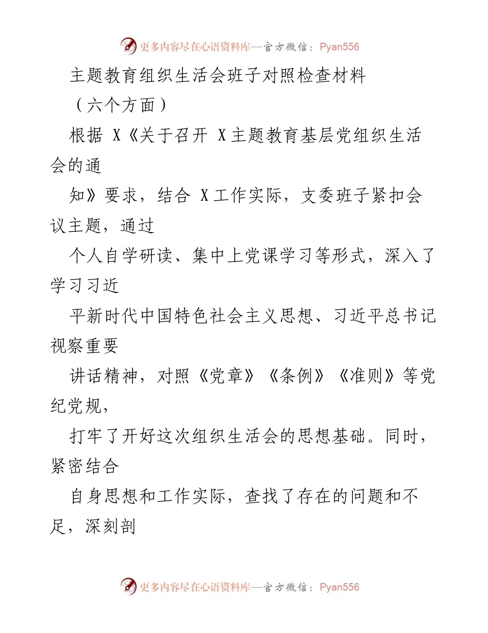 [发言] 主题教育组织生活会 - 班子对照检查材料总结_3.docx_第1页