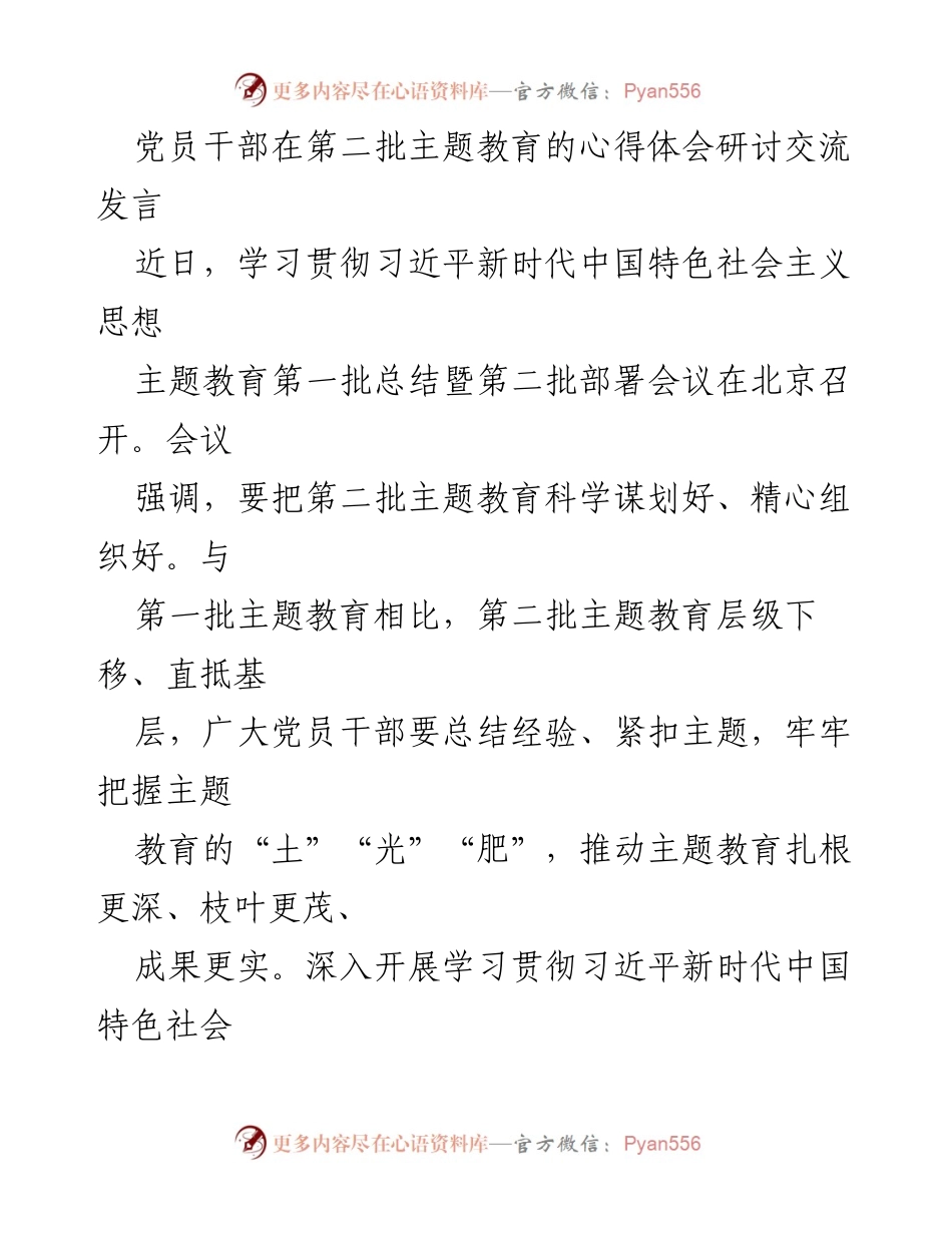 [发言] 主题教育研讨会 - 深化理论学习，坚定理想信念：党员干部的心得体会.docx_第1页