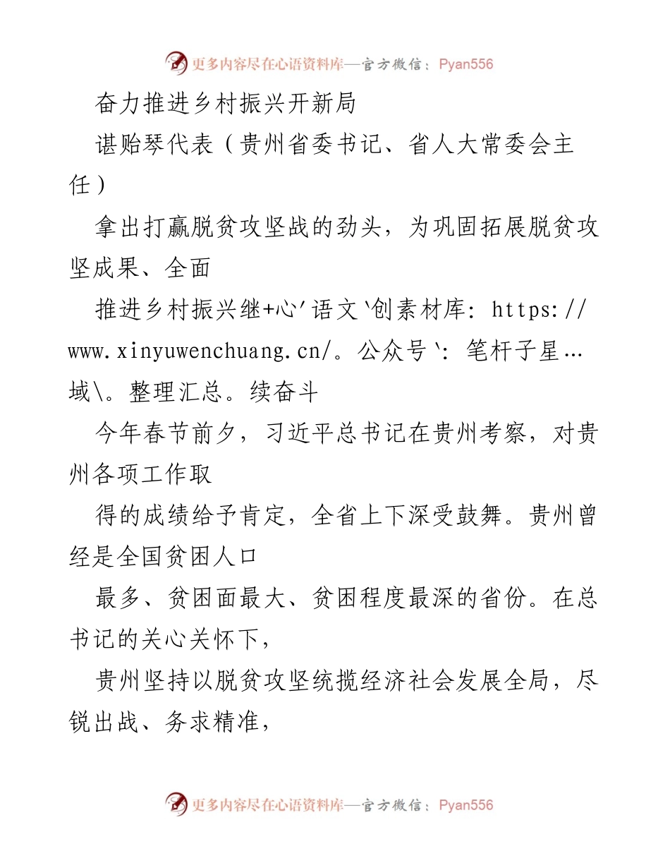 [发言] 乡村振兴工作会议 - 奋力推进乡村振兴新局面.docx_第1页