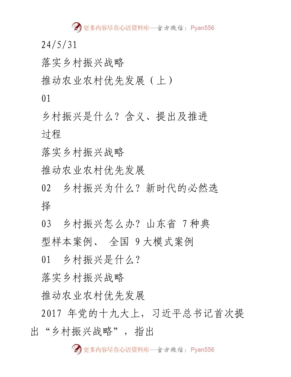 [发言] 乡村振兴研讨会 - 乡村振兴战略的核心理念与实践路径.docx_第1页