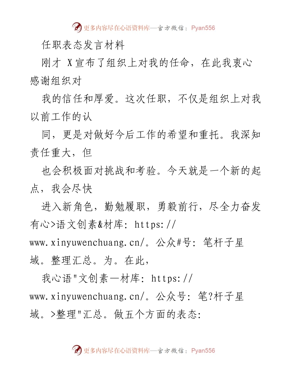[发言] 任职仪式 - 新任职表态发言：坚定信念，勇于担当，团结奋进.docx_第1页