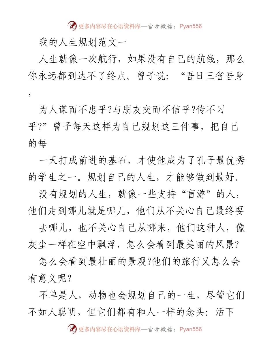 [发言] 人生规划分享 - 规划人生，掌握未来的航线.docx_第1页