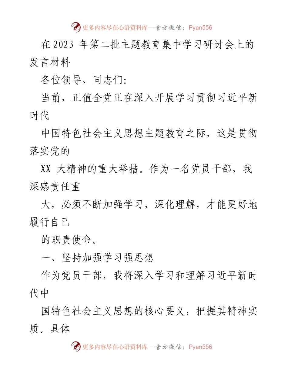 [发言] 主题教育集中学习研讨会 - 深化学习，提升担当：在主题教育中的思考与实践.docx_第1页