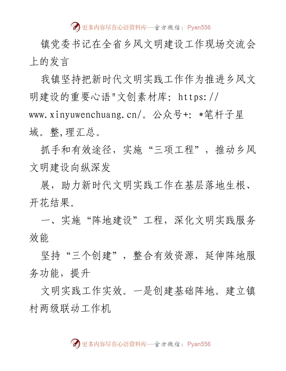 [发言] 交流会 - 推动新时代乡风文明建设的实践与成效.docx_第1页