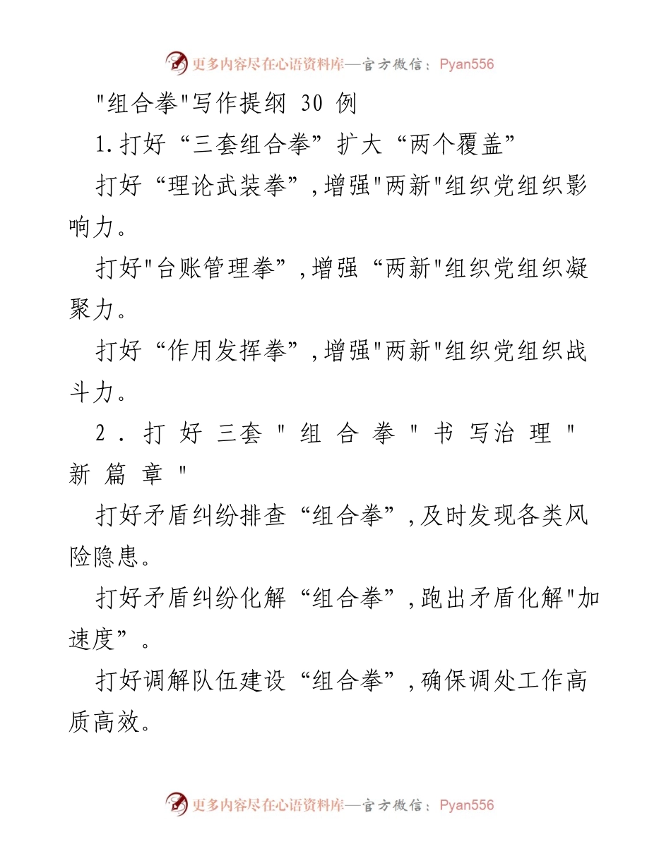 [发言] 会议 - 打好“三套组合拳”推动各项工作的实施与发展.docx_第1页