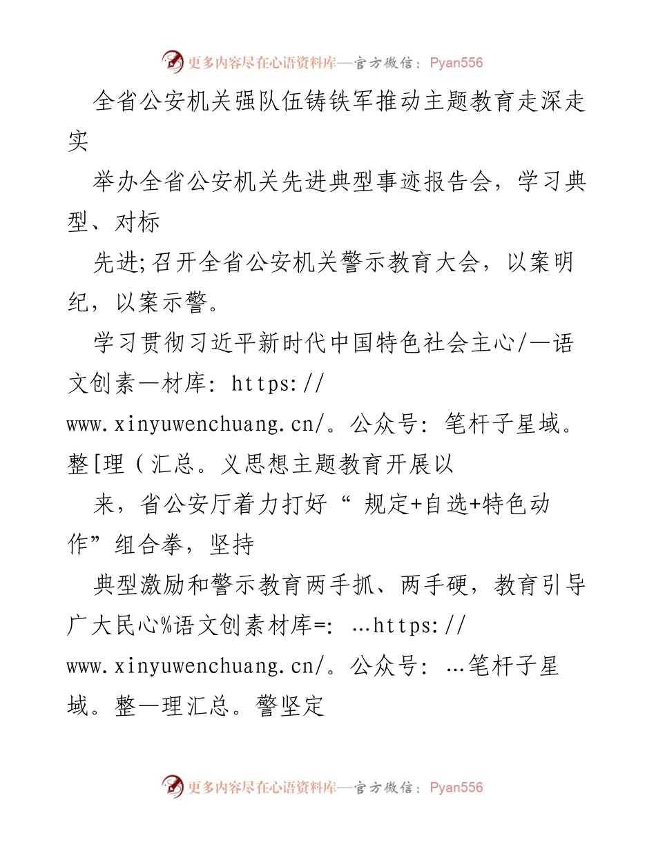 [发言] 会议 - 全省公安机关主题教育推动力与典型事迹分享.docx_第1页