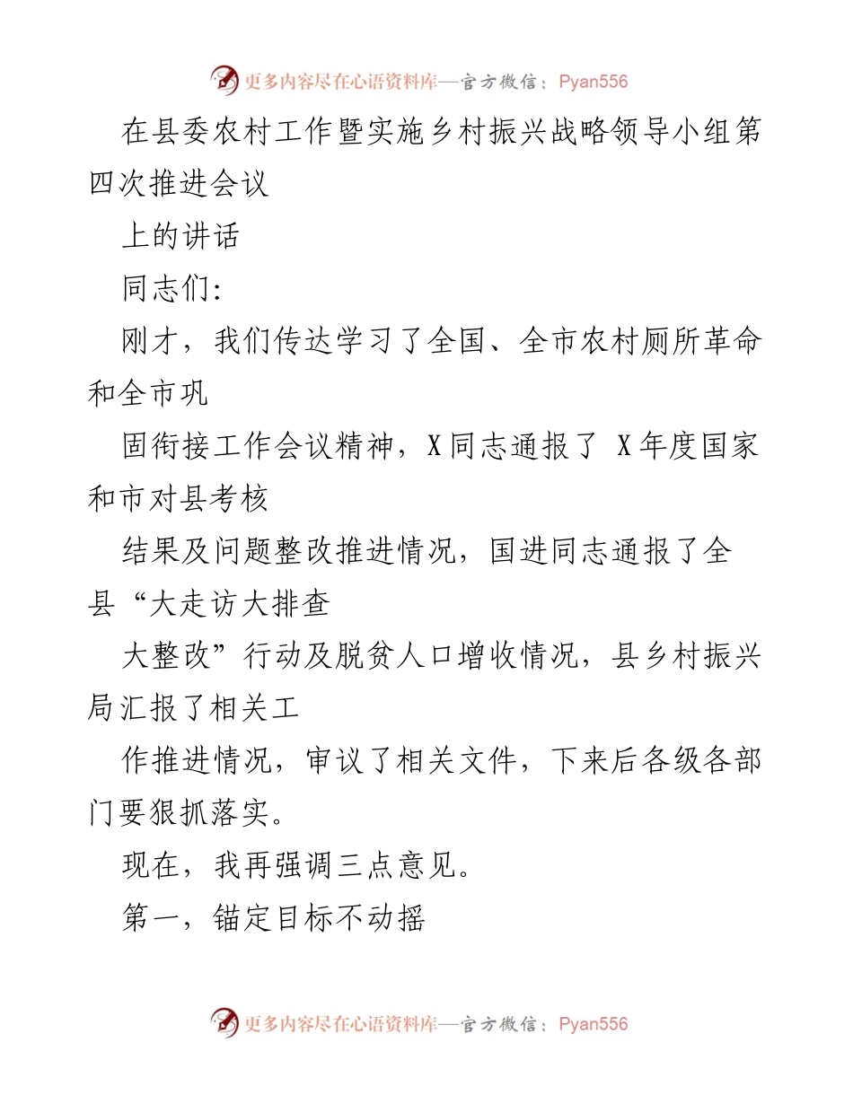[发言] 会议 - 强调乡村振兴战略目标与底线任务.docx_第1页