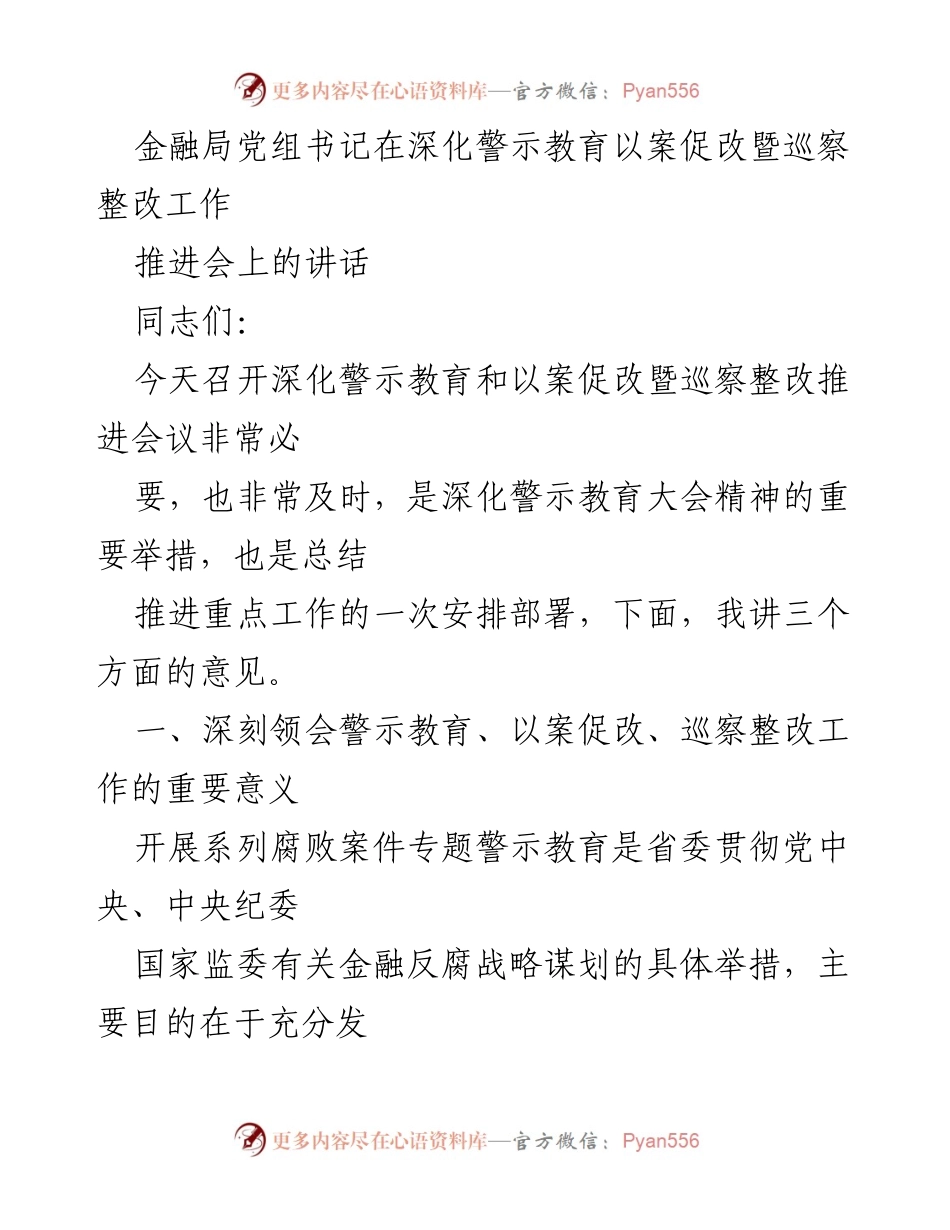 [发言] 会议 - 深化警示教育与巡察整改工作的重要性与实施措施.docx_第1页