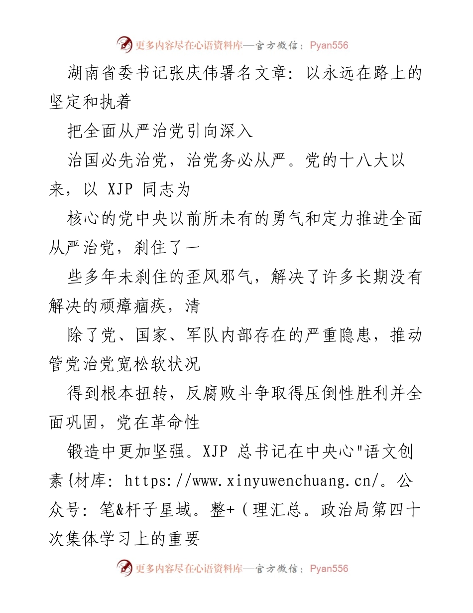 [发言] 会议 - 坚定推进全面从严治党的自我革命精神.docx_第1页